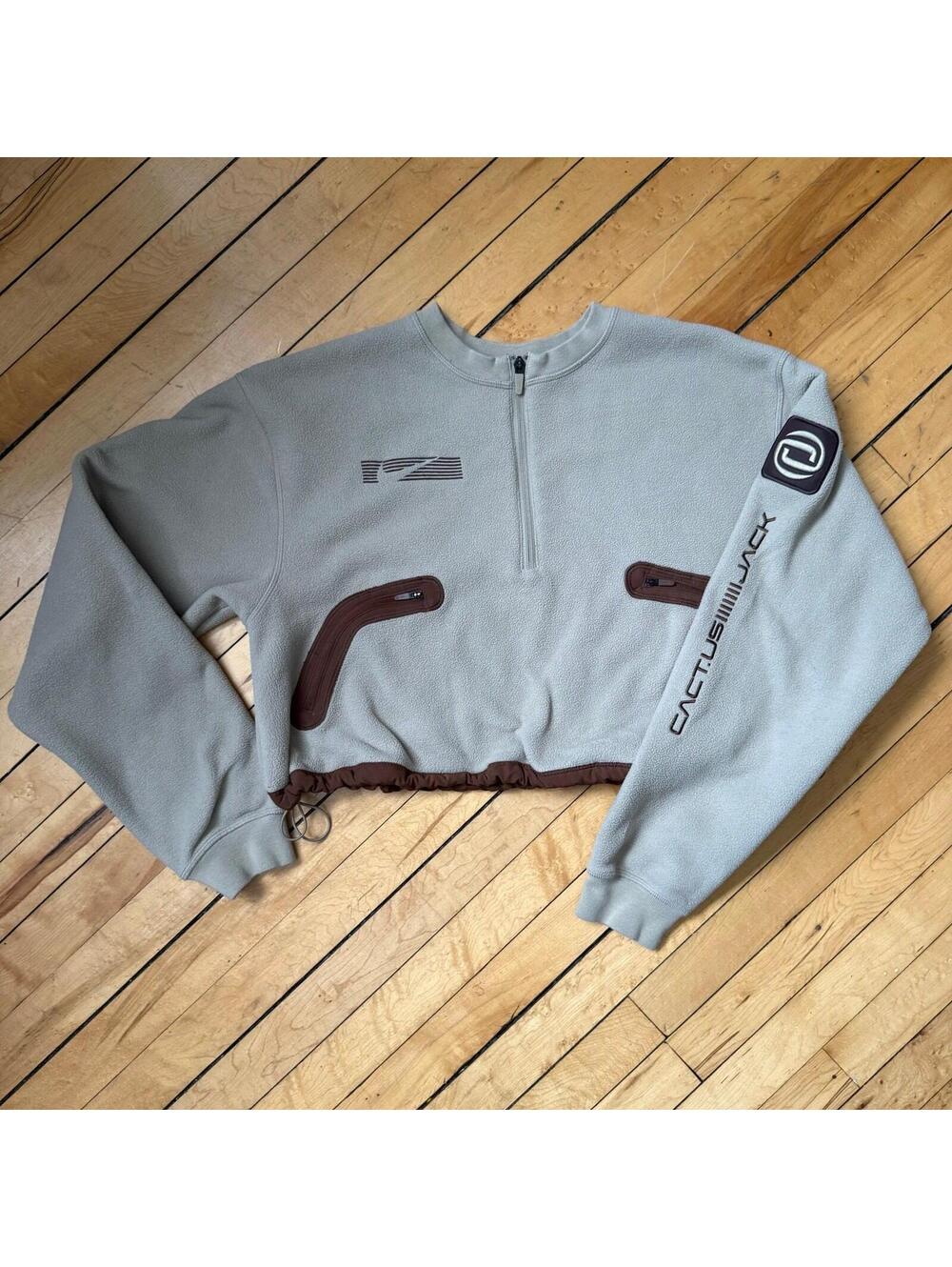 Nike x Cactus Jack Quarter Zip Fleece Pullover (XL) Travis Scott Beige Brown